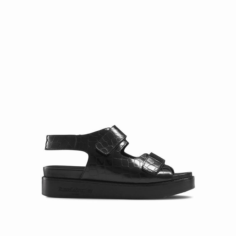 Russell & Bromley Nice Sports Strap Sandals Womens Black [CGE8217OV]